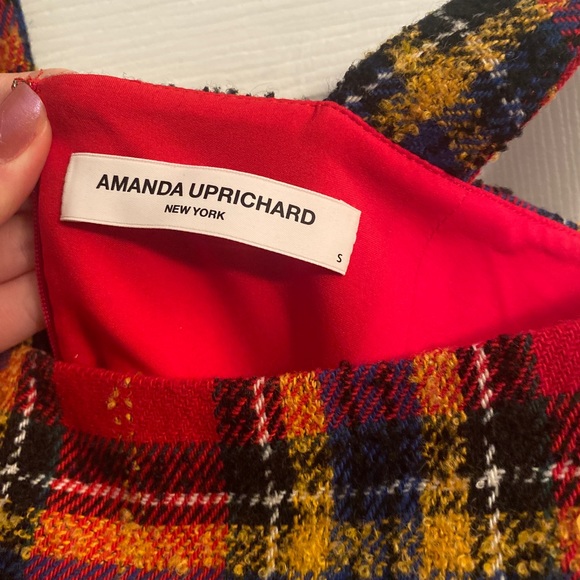 Amanda Uprichard Red Scotch Plaid Makenna Mini Dress - Picture 7 of 8